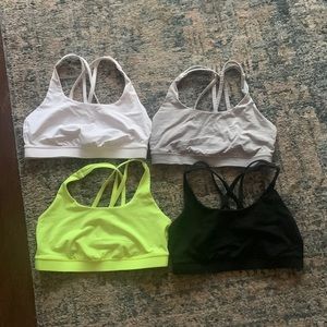 Like new - set of 4 Lululemon energy bras size 8.